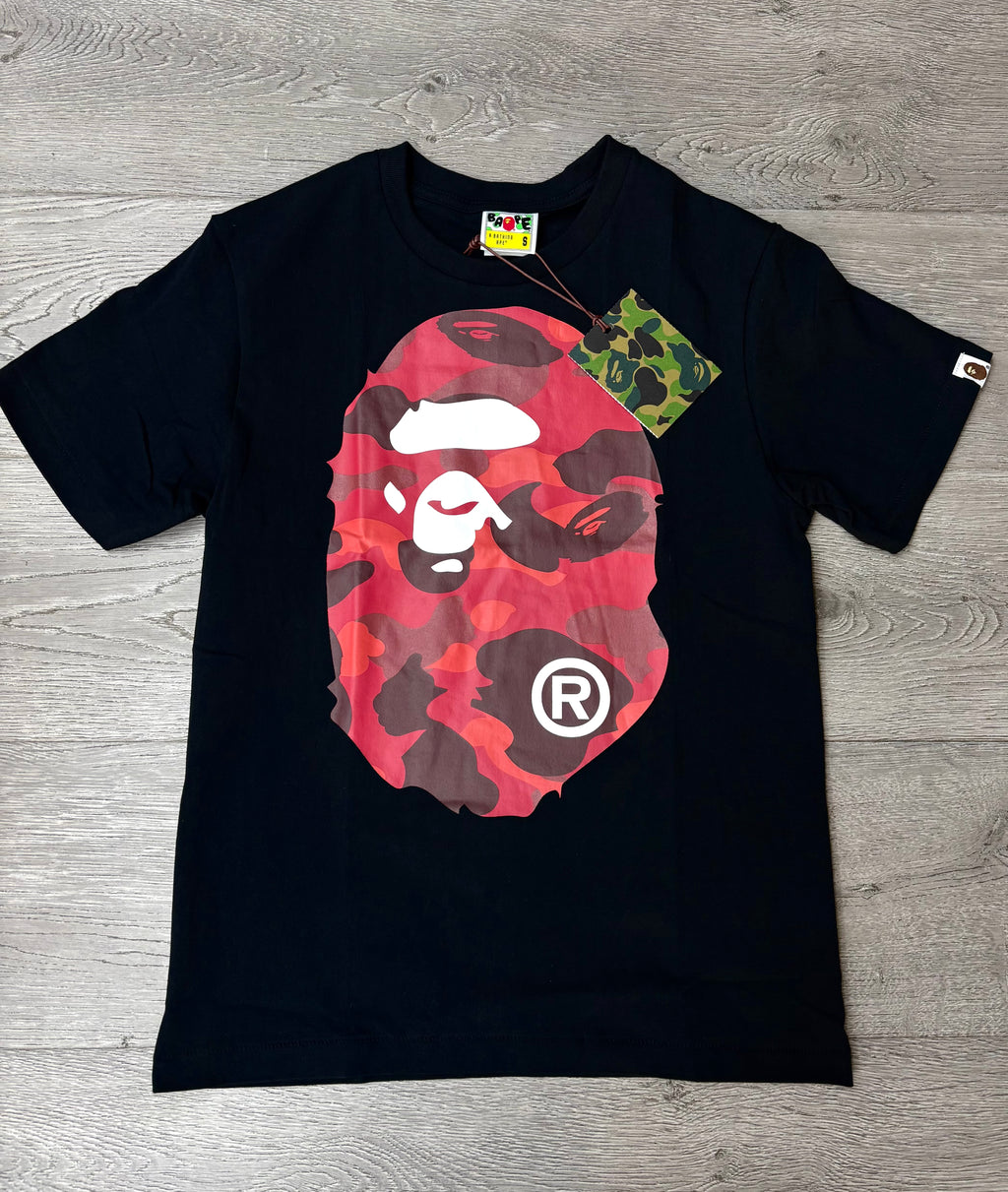 BAPE Color Camo Big Ape Head Tee 'Black/Red