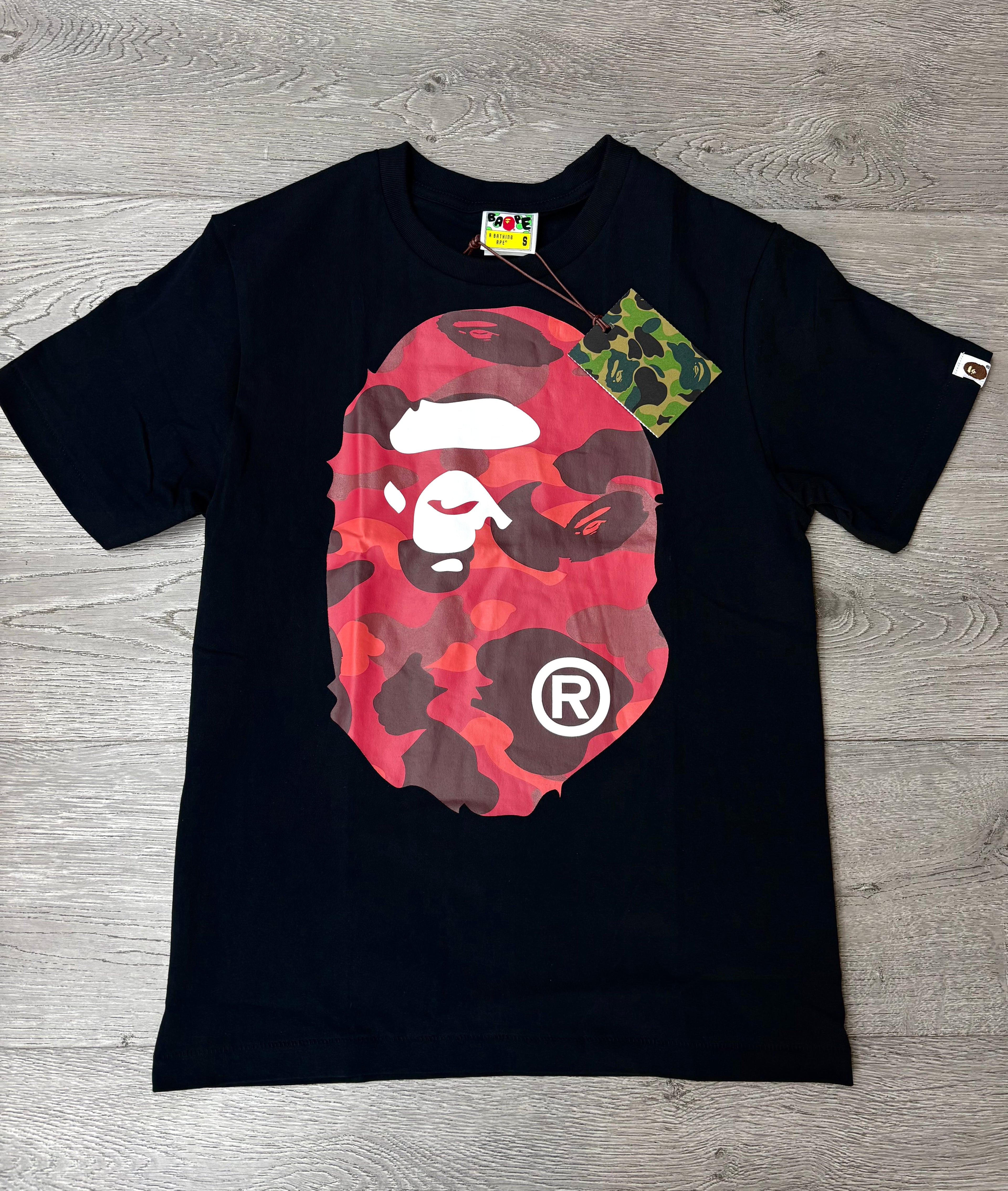 BAPE Color Camo Big Ape Head Tee 'Black/Red