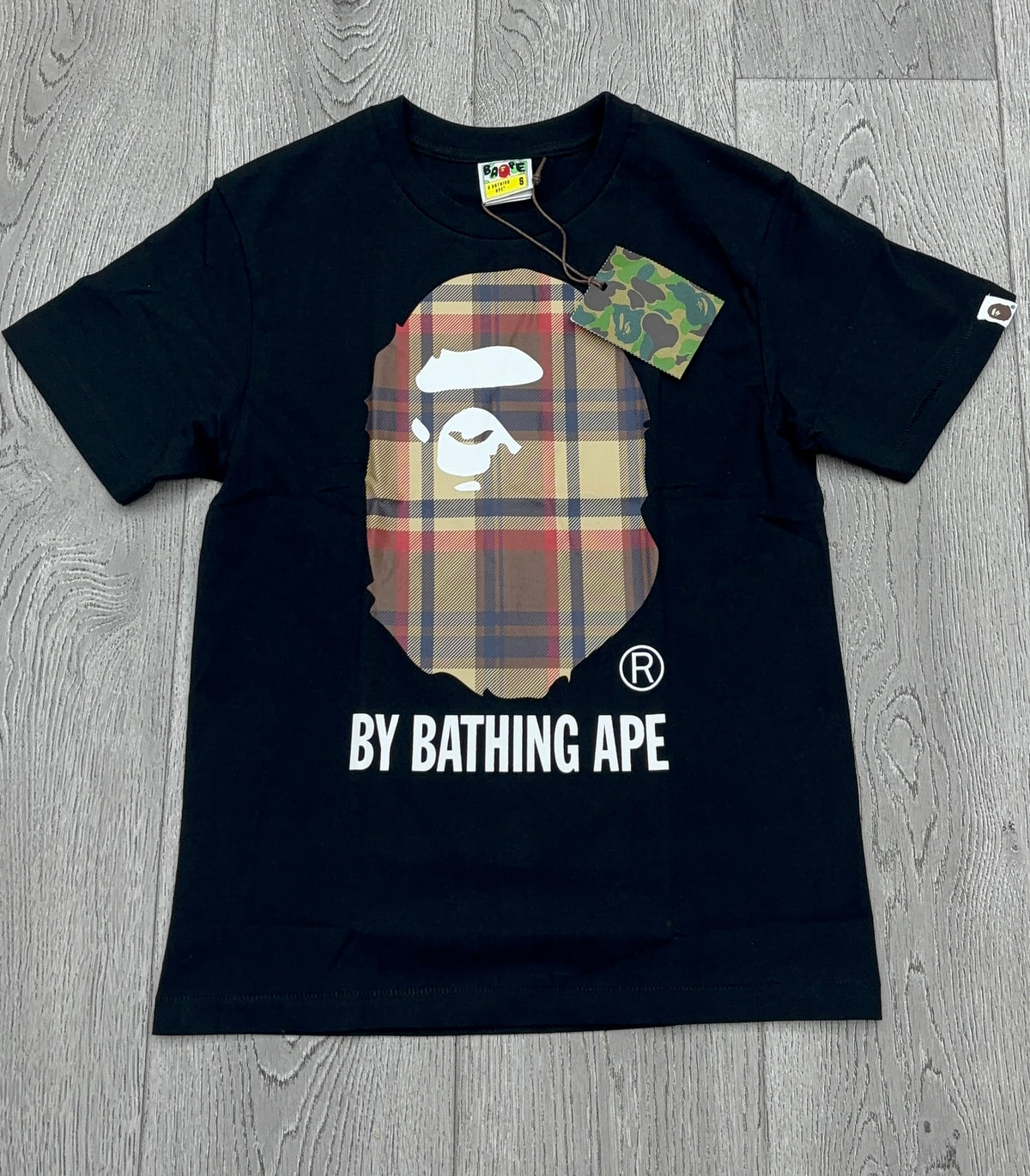 BAPE A Bathing Ape Check by Bathing TeeBlack/Beige