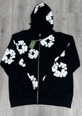 Denim Tears Cotton Wreath Zip HoodieBlack
