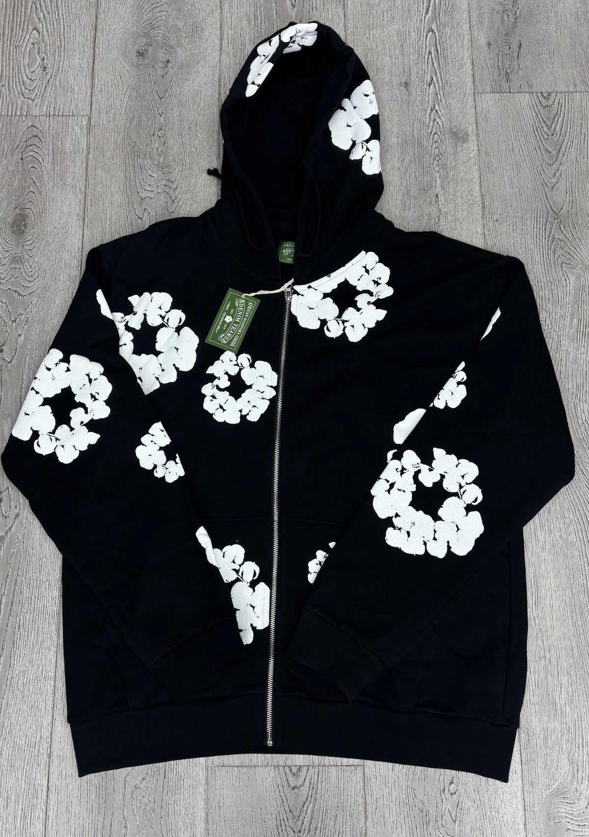Denim Tears Cotton Wreath Zip HoodieBlack