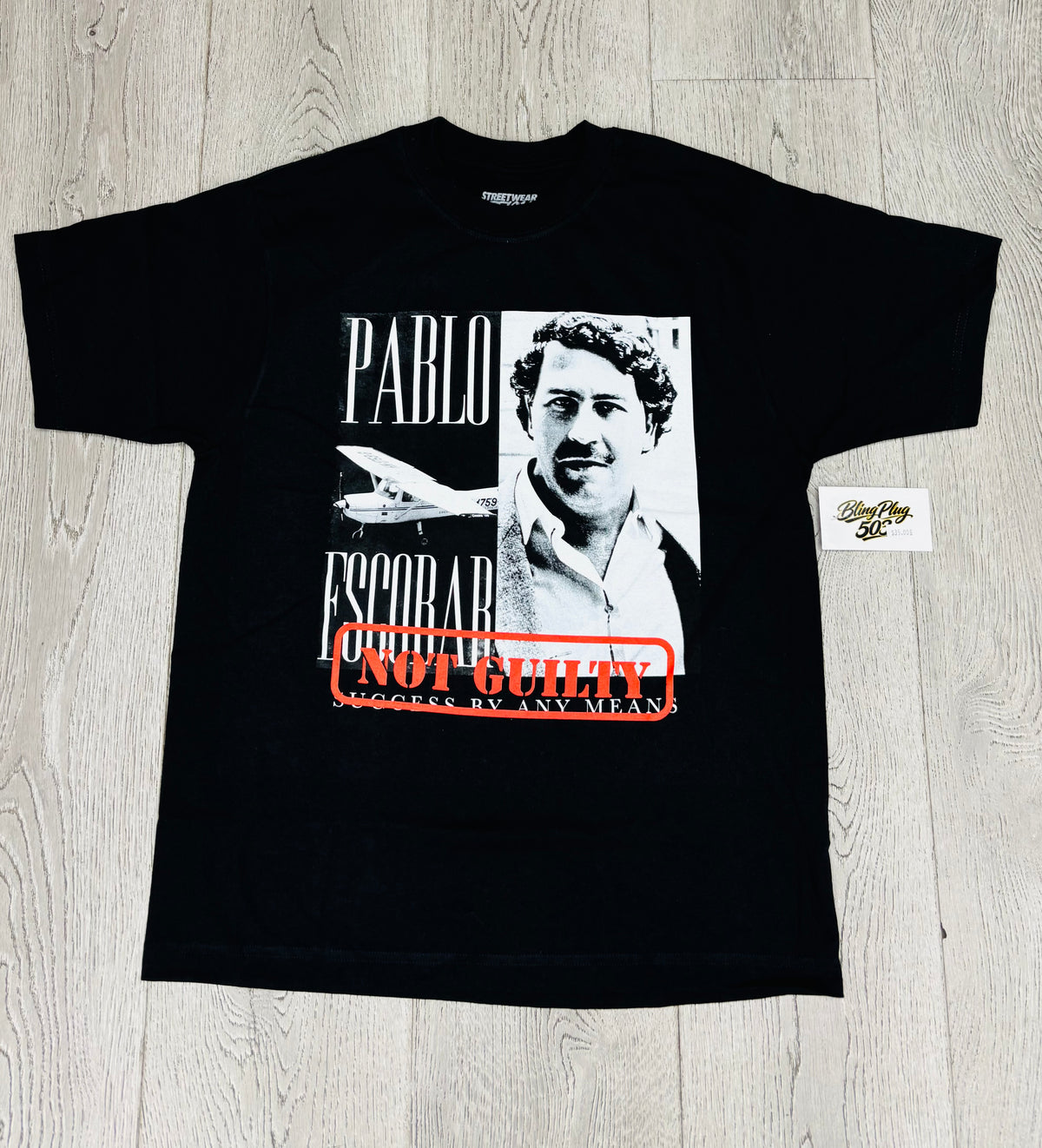 PLABLO ESCOBAR NOT GUILTY TEE HEAVYWEIGHT