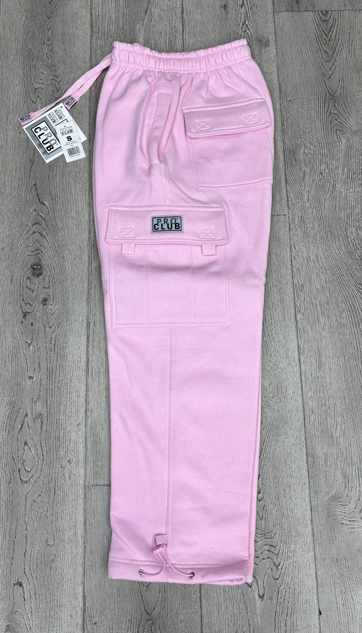 PRO CLUB BABY PINK HEAVYWEIGHT FLEECE CARGO PANTS